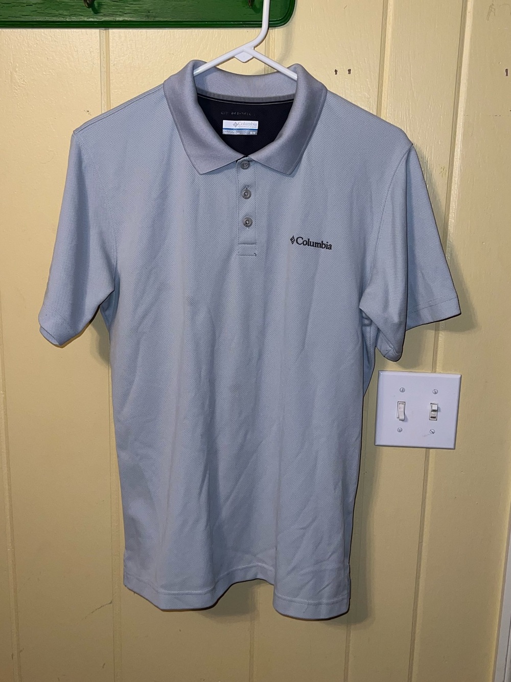 Columbia Gray Omni Wick Casual Short Sleeve Polo Utility Athletic Shirt Size M